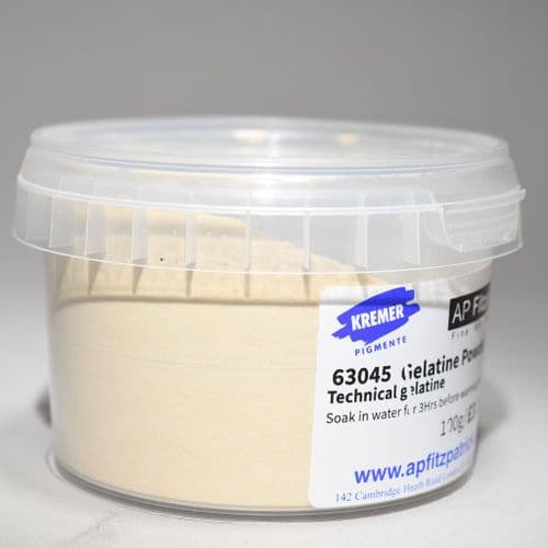 63045 Gelatine Powder. Kremer Pigment, 100g plastic container