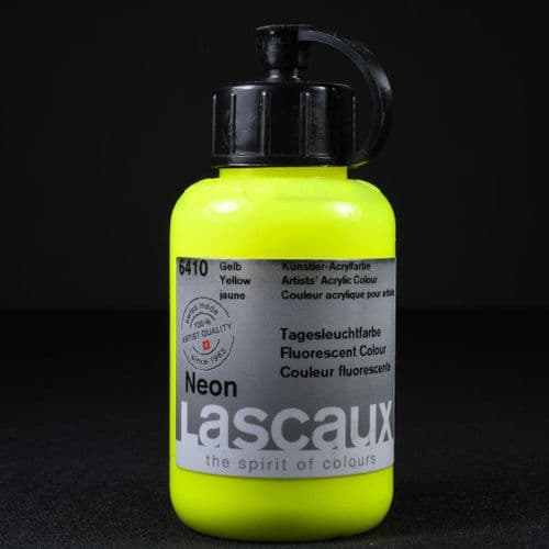 6410 Neon Yellow Lascaux Fluorescent acrylic paint, 85ml bottle