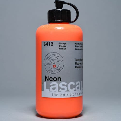 6412 Neon Orange Lascaux Fluorescent acrylic paint, 250ml bottle