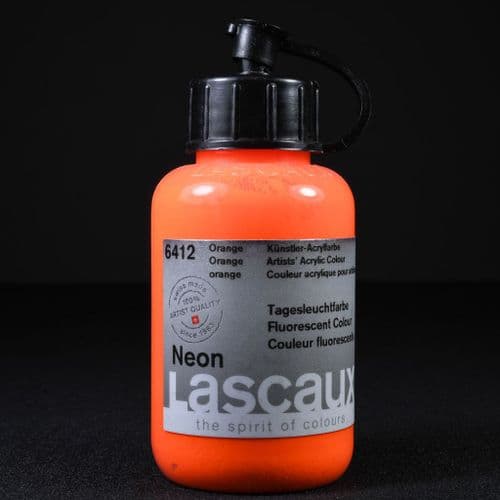 6412 Neon Orange Lascaux Fluorescent acrylic paint, 85ml bottle