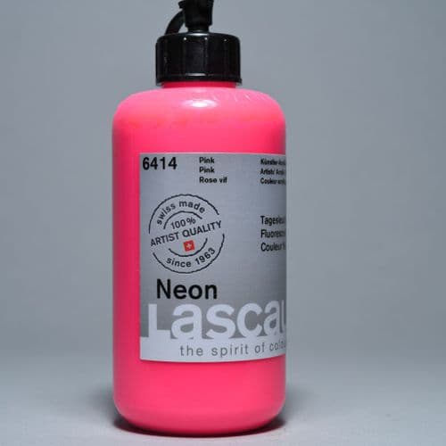 6414 Neon Pink Lascaux Fluorescent acrylic paint, 250ml bottle