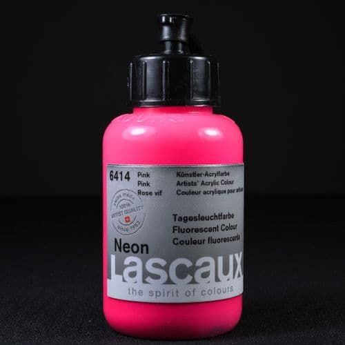 6414 Neon Pink Lascaux Fluorescent acrylic paint, 85ml bottle