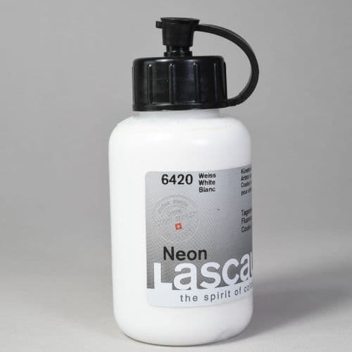 6420 Neon White Lascaux Fluorescent acrylic paint, 85ml bottle