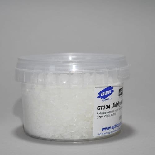 67204 Aldehyde Resin A81 Aldehyde Varnish Resin. Kremer, 100g plastic container