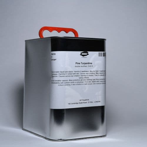 70010 Turpentine (double rectified). Kremer, 3 lt tin