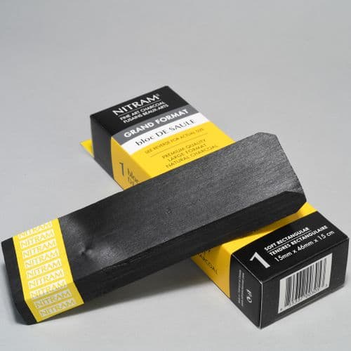 700305 Nitram Bloc de Saule (15mm x 46mm x 15cm long), Rectangular charcoal block, single