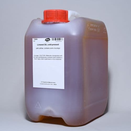 73054 Linseed Oil Cold Pressed. Kremer, 5 lt plastic container