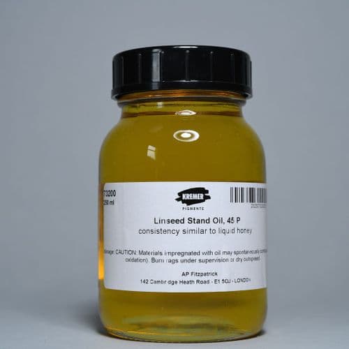 73200 Linseed Stand Oil. Kremer, 250ml bottle