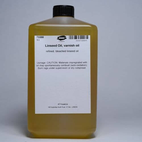 73300 Linseed oil- refined. Kremer, 1 lt bottle