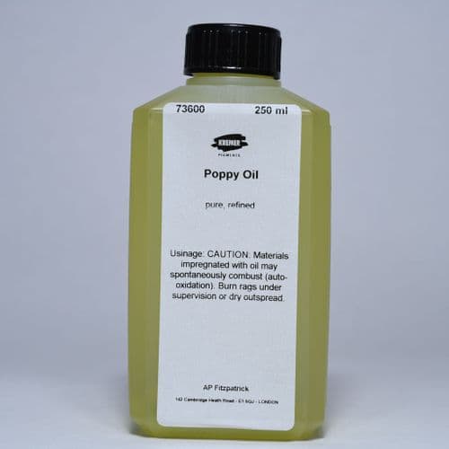 73600 Poppy Oil. Kremer, 250ml bottle