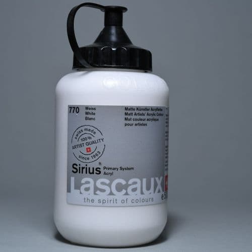 770 White Lascaux Sirius Acrylic, 500ml bottle