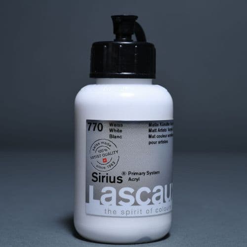770 White Lascaux Sirius Acrylic 85ml plastic container