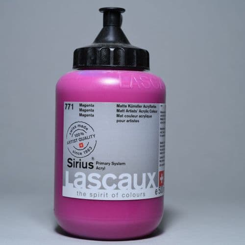 771 Magenta Lascaux Sirius Acrylic 500ml plastic container