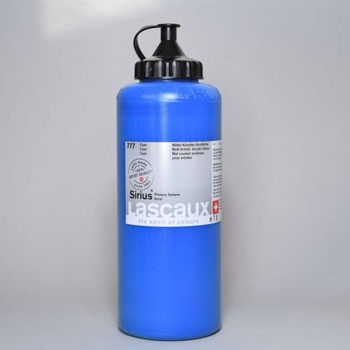 777 Cyan Lascaux Sirius Acrylic, 1 litre bottle
