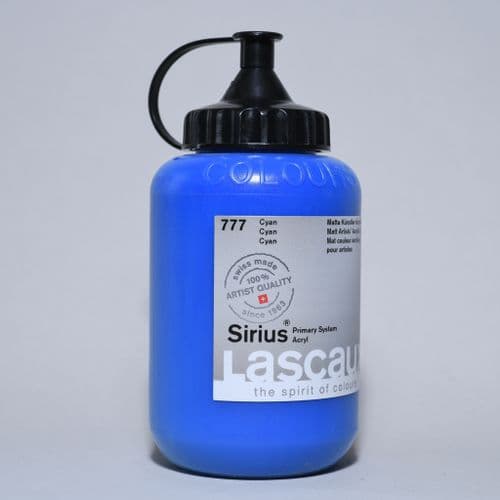777 Cyan Lascaux Sirius Acrylic, 500ml bottle
