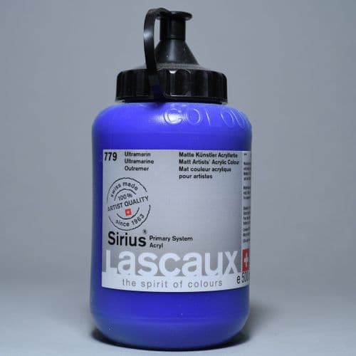779 Ultramarine Lascaux Sirius Acrylic 500ml plastic container