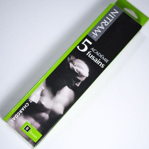 807171 B (Soft), Academie Fusains Charcoal. Nitram, box contains 5 Sticks