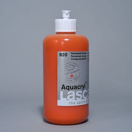 820 Permanent Orange Lascaux Aquacryl, 250ml bottle