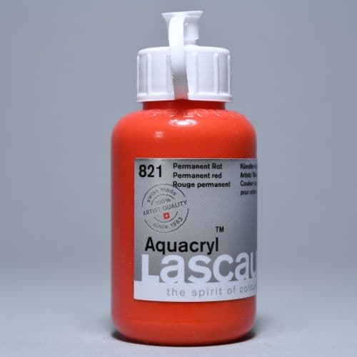 821 Permanent Red Lascaux Aquacryl, 85ml bottle