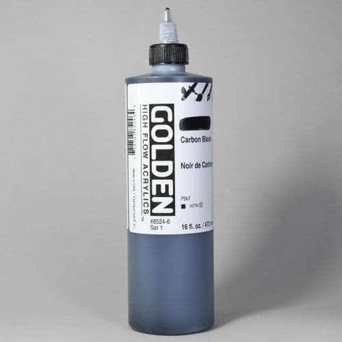 8524 Carbon Black, High Flow Acrylic, 473ml bottle.