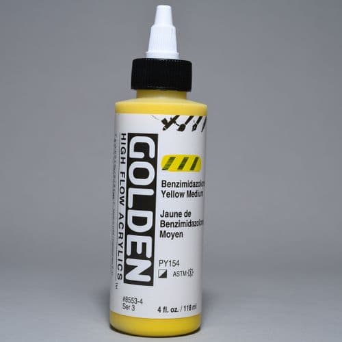 8553 Benzimidazolone Yellow Medium, High Flow Acrylic, 118ml bottle.