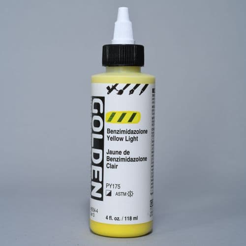 8554 Benzimidazolone Yellow Light, High Flow Acrylic, 118ml bottle. 15% off (Discount applied at checkout).