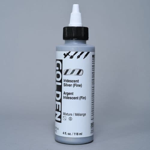 8573 Iridescent Silver (Fine), High Flow Acrylic, 118ml bottle. 15% off (Discount applied at checkout).