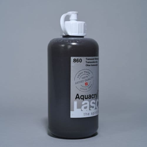 860 Transoxide Olive Lascaux Aquacryl, 250ml bottle