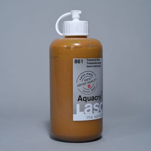 861 Transoxide Yellow Lascaux Aquacryl, 250ml bottle