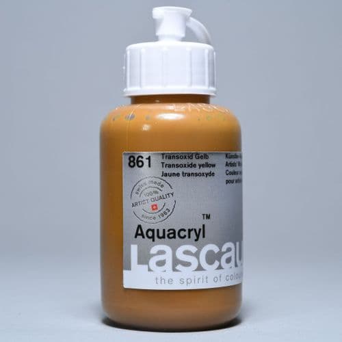 861 Transoxide Yellow Lascaux Aquacryl, 85ml bottle