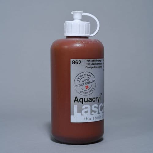 862 Transoxide Orange Lascaux Aquacryl, 250ml bottle