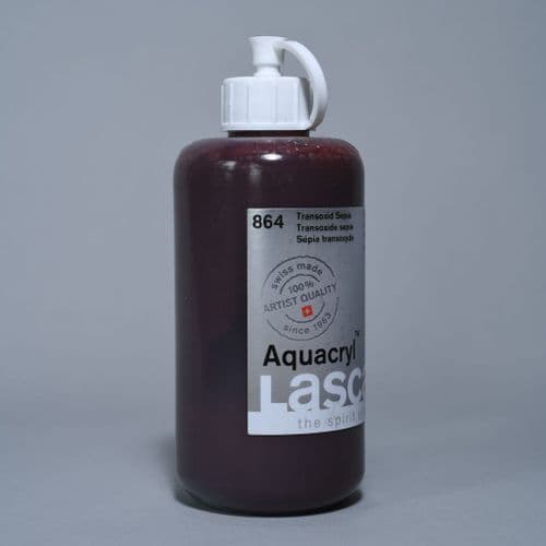 864 Transoxide Sepia Lascaux Aquacryl, 250ml bottle