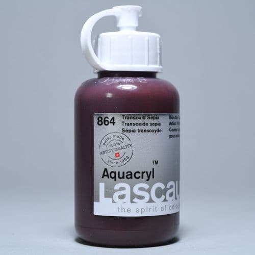 864 Transoxide Sepia Lascaux Aquacryl, 85ml bottle