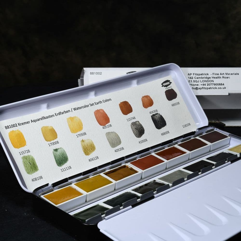 881002 Kremer Watercolour Set, Earth Colours