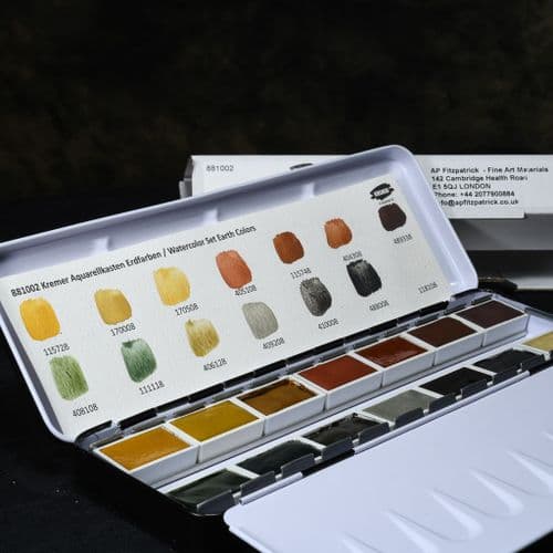 881002 Kremer Watercolour Set, Earth Colours