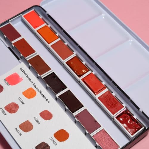 881048 Kremer Watercolour Set, Red