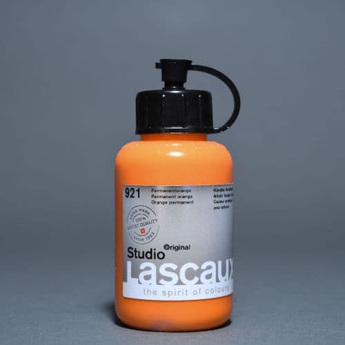 921 Permanent Orange, PO73 PY139. Lascaux Studio Acrylic, 85ml bottle