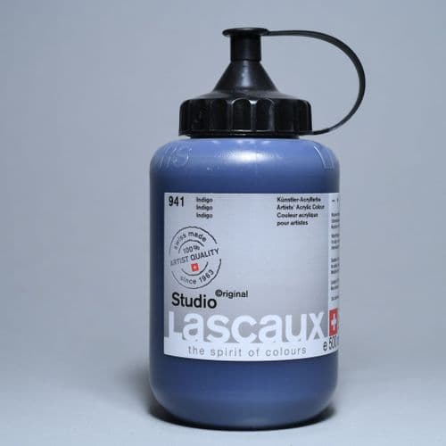941 Indigo Lascaux Studio Acrylic, 500ml bottle