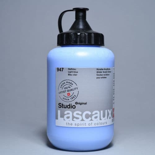 947 Light Blue Lascaux Studio Acrylic, 500ml bottle