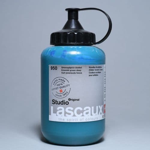 950 Emerald Green Deep Lascaux Studio Acrylic, 500ml bottle