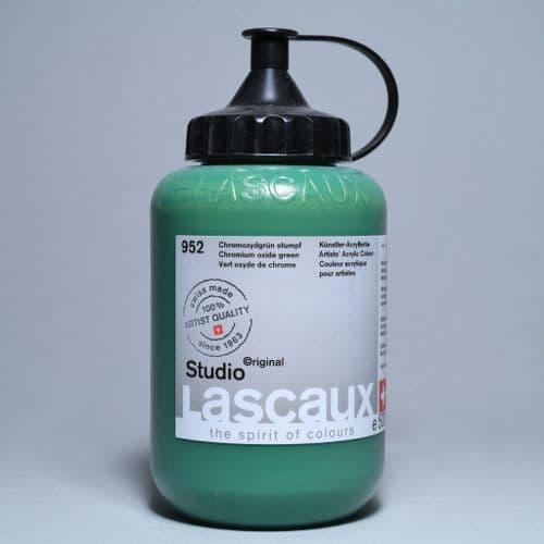 952 Chromium Oxide Green Lascaux Studio Acrylic, 500ml bottle