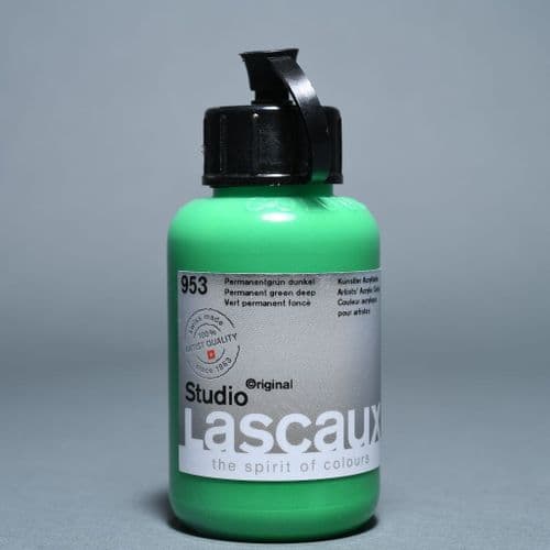 953 Permanent Green Deep Lascaux Studio Acrylic, 85ml bottle