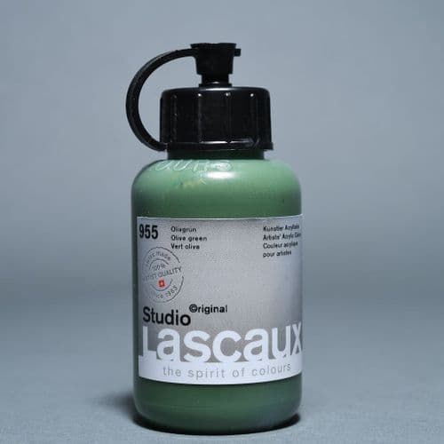 955 Olive Green Lascaux Studio Acrylic, 85ml bottle