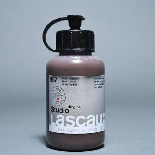 957 Burnt Umber Lascaux Studio Acrylic, 85ml bottle
