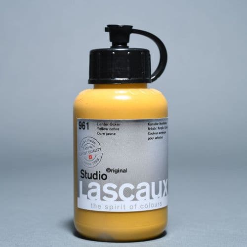 961 Yellow Ochre Lascaux Studio Acrylic, 85ml bottle