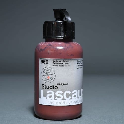 966 Oxide Brown Deep Lascaux Studio Acrylic, 85ml bottle