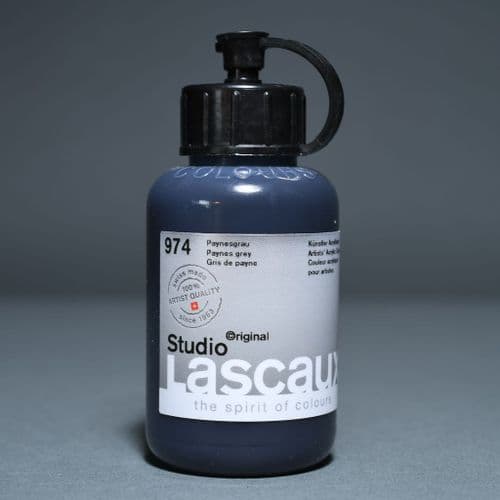 974 Paynes Grey Lascaux Studio Acrylic, 85ml bottle