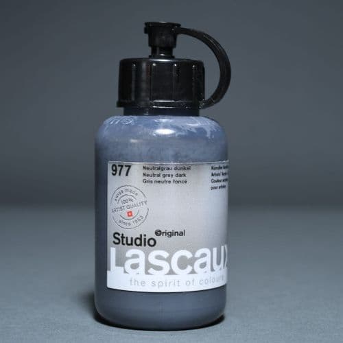 977 Neutral Grey Dark Lascaux Studio Acrylic, 85ml bottle