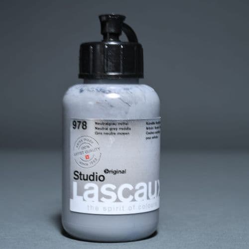 978 Neutral Grey Middle Lascaux Studio Acrylic, 85ml bottle