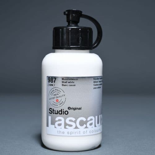 987 Shell White Lascaux Studio Acrylic, 85ml plastic container
